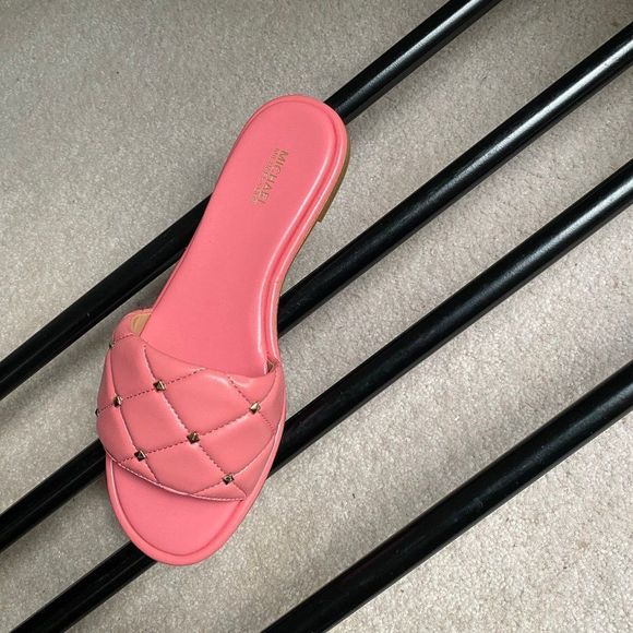 MICHAEL KORS Women Hayworth Studded Slide Sandals - NEW NWOB - Picture 4 of 8